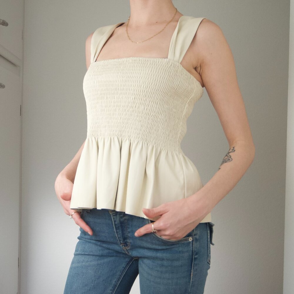 Lucy Paris - Faux Leather Peplum Top